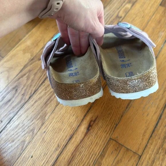 Birkenstock Lugano pink clay suede Women's Blush Sandals 38 - Picture 6 of 9